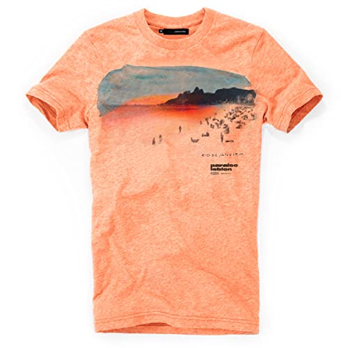 DEPARTED Herren T-Shirt mit Print/Motiv 4352 - New fit Größe L, Sunset Orange Triblend von DEPARTED