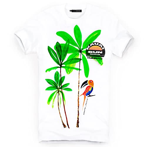 DEPARTED Herren T-Shirt mit Print/Motiv 4365 - New fit Größe M, White von DEPARTED