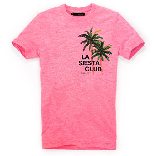 DEPARTED Herren T-Shirt mit Print/Motiv 4374 - New fit Größe S, Neon Pale pink von DEPARTED