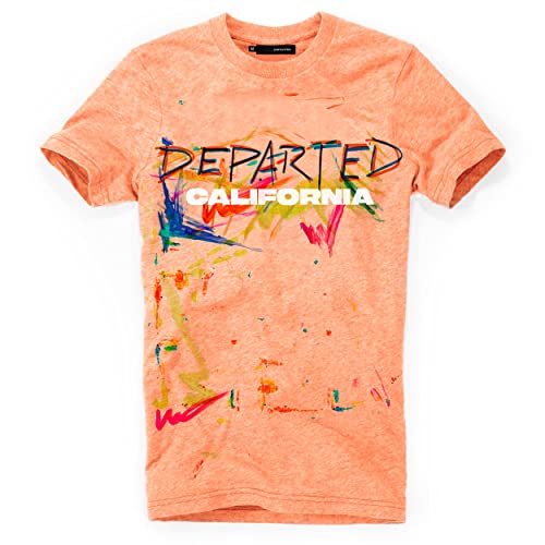 DEPARTED Herren T-Shirt mit Print/Motiv 4389 - New fit Größe XL, Sunset Orange Triblend von DEPARTED