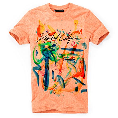 DEPARTED Herren T-Shirt mit Print/Motiv 4392 - New fit Größe L, Sunset Orange Triblend von DEPARTED