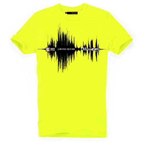 DEPARTED Herren T-Shirt mit Print/Motiv 4423 - New fit Größe M, Neon Yellow Breeze von DEPARTED