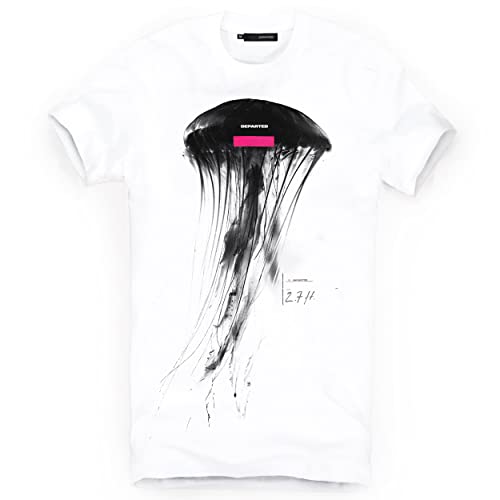DEPARTED Herren T-Shirt mit Print/Motiv 4436 - New fit Größe S, White von DEPARTED