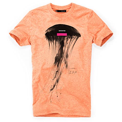 DEPARTED Herren T-Shirt mit Print/Motiv 4437 - New fit Größe L, Sunset Orange Triblend von DEPARTED