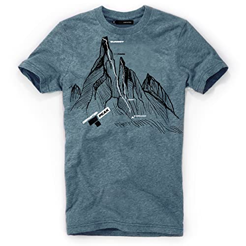 DEPARTED Herren T-Shirt mit Print/Motiv 4456 - New fit Größe M, Ocean Denim Blue Triblend von DEPARTED