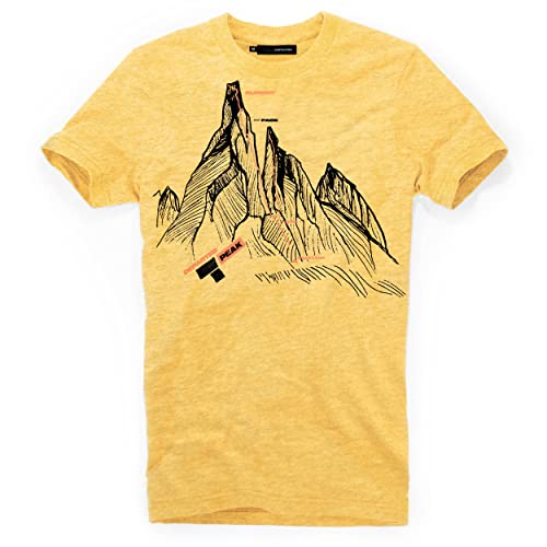 DEPARTED Herren T-Shirt mit Print/Motiv 4457 - New fit Größe L, Pomelo Yellow Melange von DEPARTED