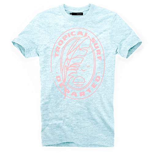DEPARTED Herren T-Shirt mit Print/Motiv 4466 - New fit Größe S, Iced Blue von DEPARTED