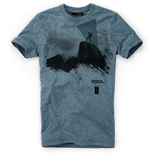 DEPARTED Herren T-Shirt mit Print/Motiv 4476 - New fit Größe XL, Ocean Denim Blue Triblend von DEPARTED