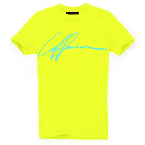 DEPARTED Herren T-Shirt mit Print/Motiv 4483 - New fit Größe S, Neon Yellow Breeze von DEPARTED