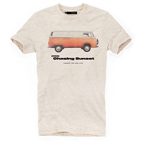 DEPARTED Herren T-Shirt mit Print/Motiv 4496 - New fit Größe L, Rock White von DEPARTED