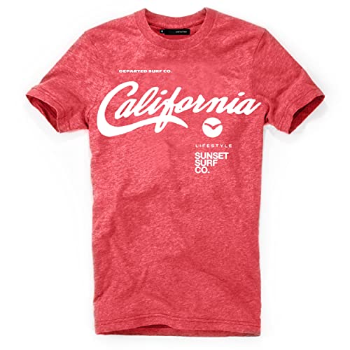 DEPARTED Herren T-Shirt mit Print/Motiv 4507 - New fit Größe L, San Francisco Red Melange von DEPARTED