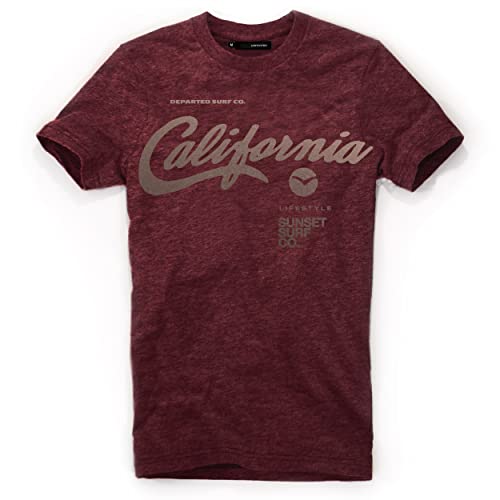 DEPARTED Herren T-Shirt mit Print/Motiv 4509 - New fit Größe L, Red Black Melange von DEPARTED