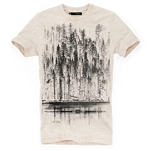 DEPARTED Herren T-Shirt mit Print/Motiv 4578 - New fit Größe L, Rock White von DEPARTED