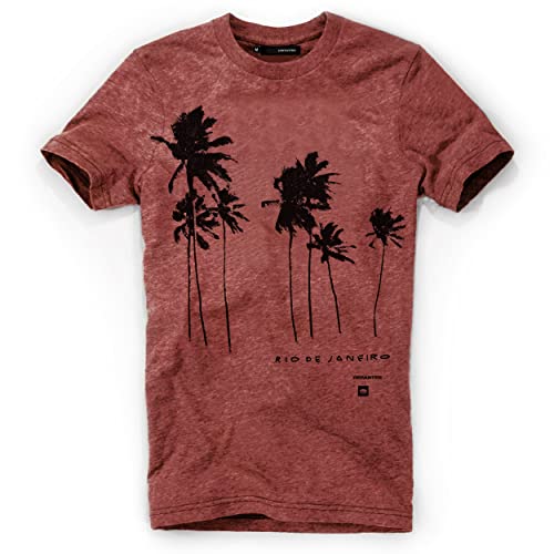 DEPARTED Herren T-Shirt mit Print/Motiv 4586 - New fit Größe XL, Dusk Canyon Red von DEPARTED