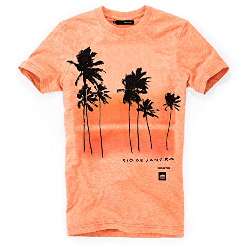 DEPARTED Herren T-Shirt mit Print/Motiv 4587 - New fit Größe L, Sunset Orange Triblend von DEPARTED