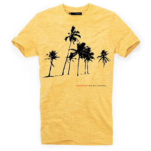 DEPARTED Herren T-Shirt mit Print/Motiv 4601 - New fit Größe L, Pomelo Yellow Melange von DEPARTED