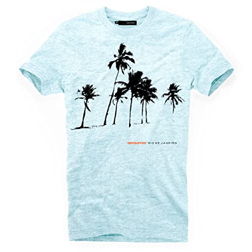 DEPARTED Herren T-Shirt mit Print/Motiv 4605 - New fit Größe M, Iced Blue von DEPARTED