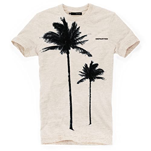 DEPARTED Herren T-Shirt mit Print/Motiv 4611 - New fit Größe L, Rock White von DEPARTED