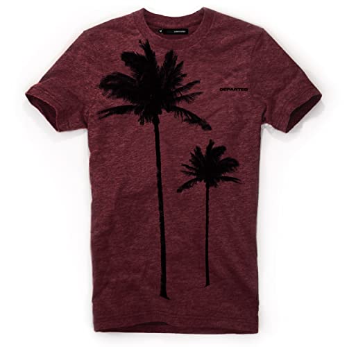 DEPARTED Herren T-Shirt mit Print/Motiv 4613 - New fit Größe L, Red Black Melange von DEPARTED