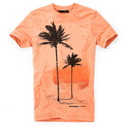 DEPARTED Herren T-Shirt mit Print/Motiv 4616 - New fit Größe M, Sunset Orange Triblend von DEPARTED