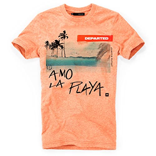 DEPARTED Herren T-Shirt mit Print/Motiv 4670 - New fit Größe M, Sunset Orange Triblend von DEPARTED