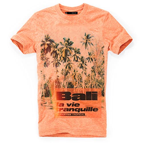 DEPARTED Herren T-Shirt mit Print/Motiv 4675 - New fit Größe M, Sunset Orange Triblend von DEPARTED