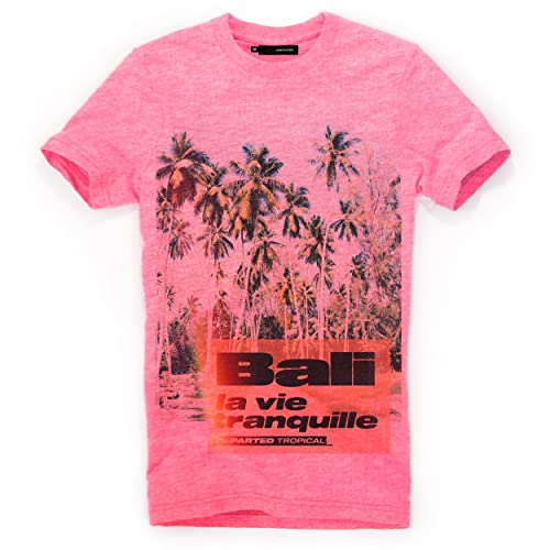 DEPARTED Herren T-Shirt mit Print/Motiv 4676 - New fit Größe M, Neon Pale pink von DEPARTED