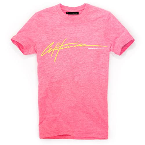 DEPARTED Herren T-Shirt mit Print/Motiv 4710 - New fit Größe M, Neon Pale pink von DEPARTED