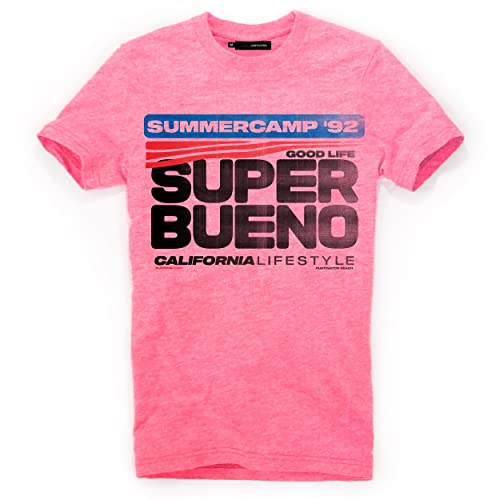 DEPARTED Herren T-Shirt mit Print/Motiv 4738 - New fit Größe L, Neon Pale pink von DEPARTED