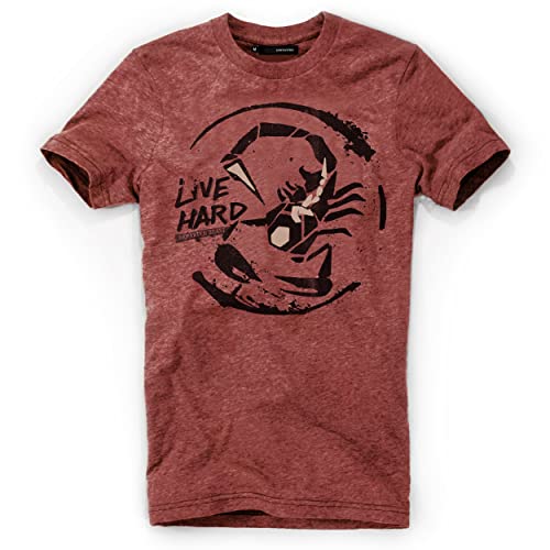 DEPARTED Herren T-Shirt mit Print/Motiv 4742 - New fit Größe L, Dusk Canyon Red von DEPARTED