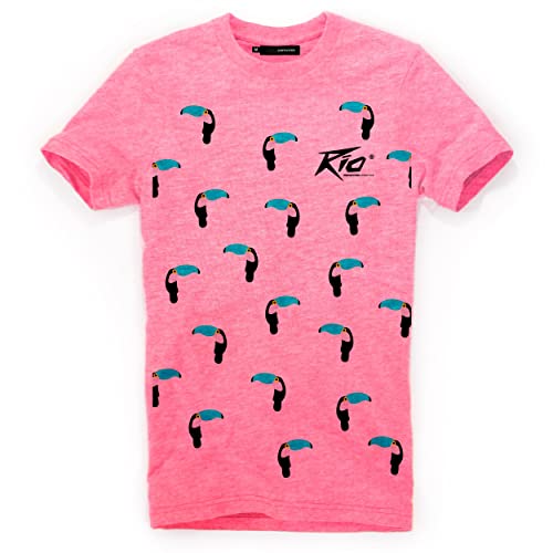 DEPARTED Herren T-Shirt mit Print/Motiv 4754 - New fit Größe L, Neon Pale pink von DEPARTED