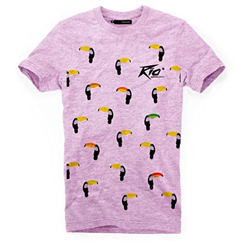 DEPARTED Herren T-Shirt mit Print/Motiv 4755 - New fit Größe M, Lilac Spark Melange von DEPARTED