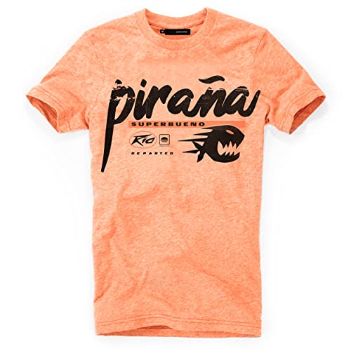 DEPARTED Herren T-Shirt mit Print/Motiv 4808 - New fit Größe M, Sunset Orange Triblend von DEPARTED