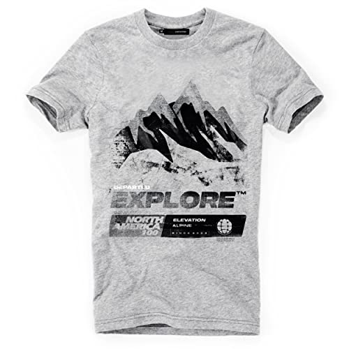 DEPARTED Herren T-Shirt mit Print/Motiv 4822 - New fit Größe S, Grau Melange von DEPARTED