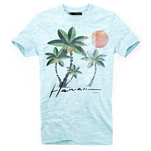 DEPARTED Herren T-Shirt mit Print/Motiv 4826 - New fit Größe M, Iced Blue von DEPARTED