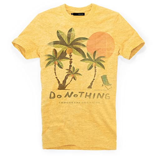 DEPARTED Herren T-Shirt mit Print/Motiv 4827 - New fit Größe M, Pomelo Yellow Melange von DEPARTED