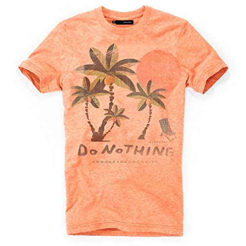 DEPARTED Herren T-Shirt mit Print/Motiv 4829 - New fit Größe L, Sunset Orange Triblend von DEPARTED