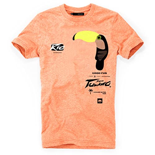 DEPARTED Herren T-Shirt mit Print/Motiv 4834 - New fit Größe L, Sunset Orange Triblend von DEPARTED