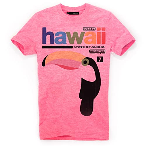 DEPARTED Herren T-Shirt mit Print/Motiv 4853 - New fit Größe M, Neon Pale pink von DEPARTED