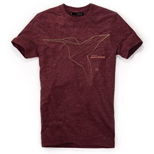 DEPARTED Herren T-Shirt mit Print/Motiv 4889 - New fit Größe M, Red Black Melange von DEPARTED