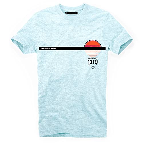 DEPARTED Herren T-Shirt mit Print/Motiv 4909 - New fit Größe L, Iced Blue von DEPARTED