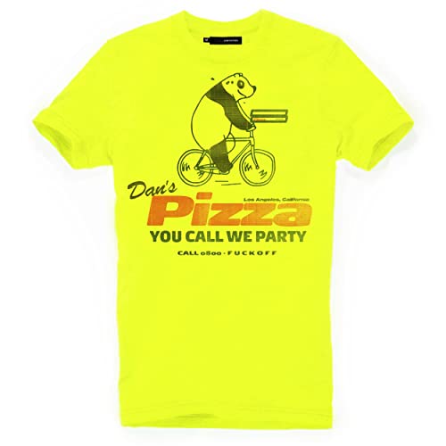 DEPARTED Herren T-Shirt mit Print/Motiv 4932 - New fit Größe M, Neon Yellow Breeze von DEPARTED