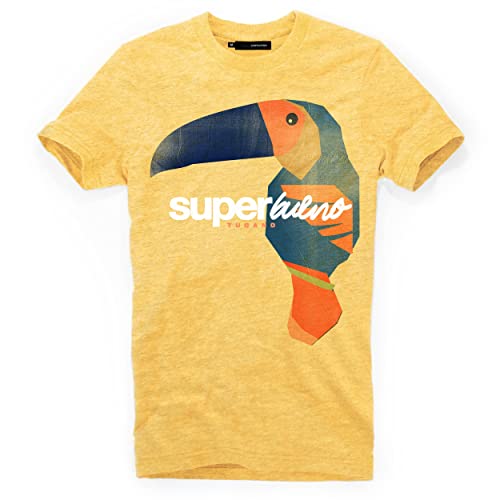 DEPARTED Herren T-Shirt mit Print/Motiv 4947 - New fit Größe S, Pomelo Yellow Melange von DEPARTED