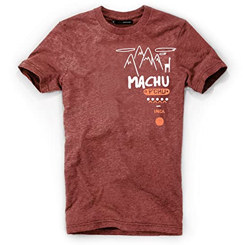 DEPARTED Herren T-Shirt mit Print/Motiv 4992 - New fit Größe M, Dusk Canyon Red von DEPARTED