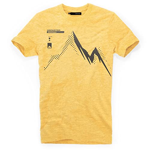 DEPARTED Herren T-Shirt mit Print/Motiv 5012 - New fit Größe M, Pomelo Yellow Melange von DEPARTED