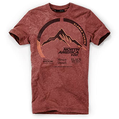 DEPARTED Herren T-Shirt mit Print/Motiv 5025 - New fit Größe M, Dusk Canyon Red von DEPARTED