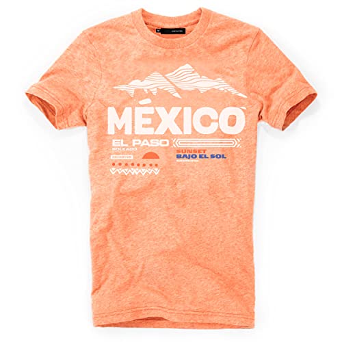 DEPARTED Herren T-Shirt mit Print/Motiv 5088 - New fit Größe L, Sunset Orange Triblend von DEPARTED