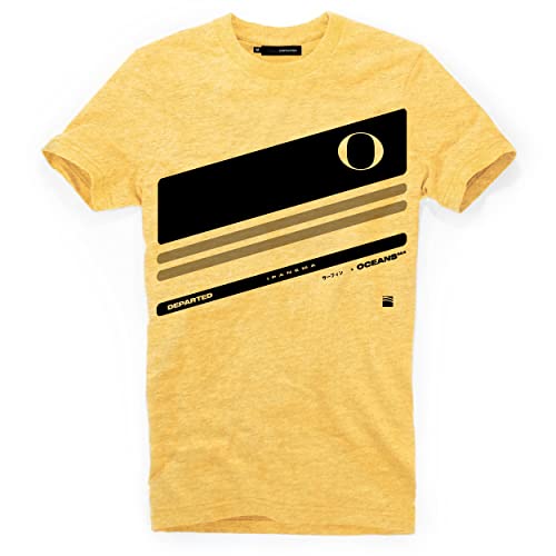 DEPARTED Herren T-Shirt mit Print/Motiv 5166 - New fit Größe M, Pomelo Yellow Melange von DEPARTED