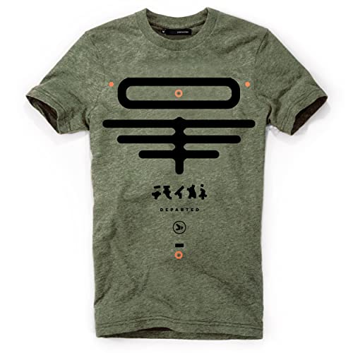 DEPARTED Herren T-Shirt mit Print/Motiv 5231 - New fit Größe L, Deep Pine Green Melange von DEPARTED