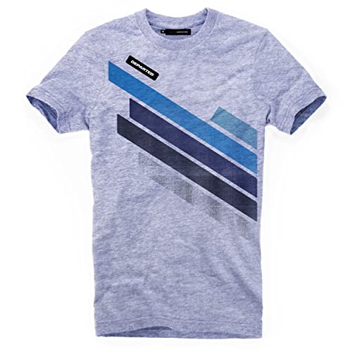 DEPARTED Herren T-Shirt mit Print/Motiv 5264 - New fit Größe M, Bracing Blue Melange von DEPARTED